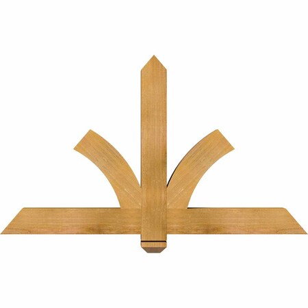 Ekena Millwork Redmond Rough Sawn Timber Gable Bracket, Western Red Cedar, 48"W x 28"H x 4"D x 4"F, 14/12 Pitch GBW048X28X0404RED00RWR